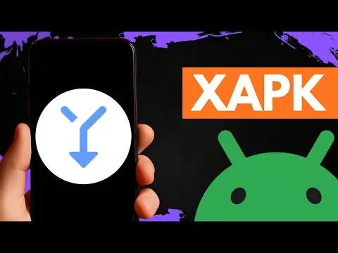 Phone showing XAPK download icon next to Android logo